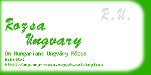 rozsa ungvary business card